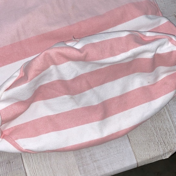 Victorias Secret drawstring backpack pink half moon striped - Picture 7 of 10